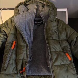 Rothschild Olive Jacket with Bright Orange Details